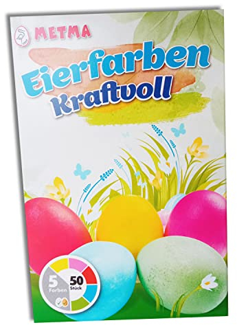 itenga Eierfarben Kraftvoll 5 Flüssigfarben zum Kaltfärben blau, gelb, grün, rot, pink Ostereierfarbe Eierfarbe Ostern