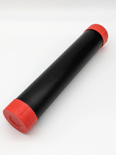 2X Black Float Tube 64mm Diameter Red End Caps Quiver Tip Tube Carp Fishing (1)