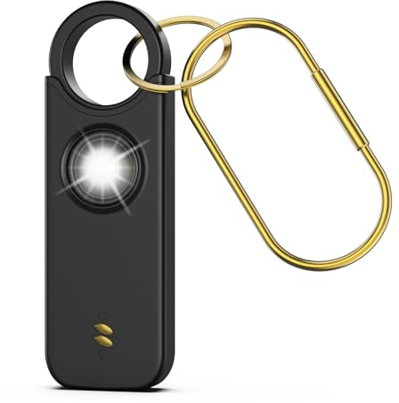 Brifit Taschenalarm, 135dB Personal Alarm mit LED Taschenlampe, USB Aufladbar Panikalarm, 2 Alarmmethoden, Kann als Türalarm, Selbstverteidigung Schrillalarm für Frauen, Kinder, Senioren (Schwarz)