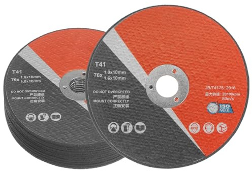 sourcing map 12pcs Cut Off 10mm x 76mm x 1.6mm Thin Metal Stainless Steel Fast Clean Cutting Disc Cutting Wheels Metal Grinding Wheels for rotary tool, Black