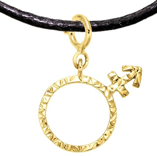 Androgyne Collier Pendentif Symbole Breloque Argent 925 Plaqué Or Pride