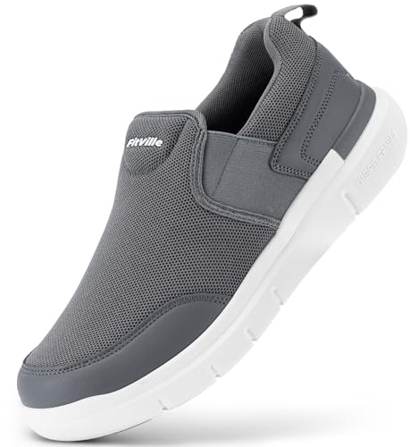 FitVille Mens Extra Wide Slip On Trainers Loafers Shoes | Breathable,Comfortable,Lightweight,Hands Free,Slip in,Walking,Non-slip,Cushioning,Outdoor,Jogging,Running,Loafers,Moccasins