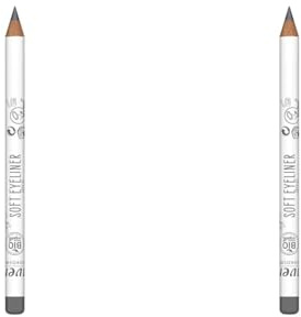lavera Soft Eyeliner - Grey 03 - Crayons à paupières -Cosmétiques naturels - végan - sans silicones - L'huile jojoba bio & Huile de tournesol bio - 1,14g (Lot de 2)