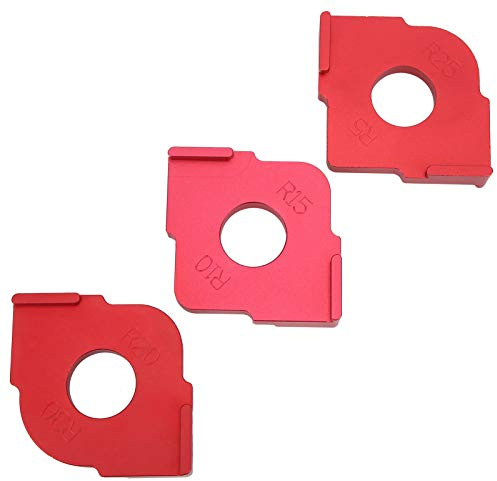 Aramox R Rundade Hörnmall Aluminiumlegering Positioneringsmall R5 Till R30 Runda Hörnmall föR Router Träbearbetning 3 Radiealternativ Anodiserad Finish föR Träarbetare