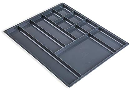 Gedotec Utensilien-Materialschale Schubkasten Fächerschale 8 Fächer für Schrankwand-System | 277 x 277 x 17 mm | Schubladen-Einsatz zum Organisieren von Kleinteile | 1 Stück - Organizer anthrazit
