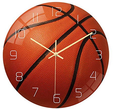 Back To School Supplies Basketball Football Soccer Golf Baseball Tennis Wall Clock Bedroom Livingroom Birthday Chritmas Gifts Present for Kids Son Boys Baby Child NBA Basketball MLB Fans (Basketball)