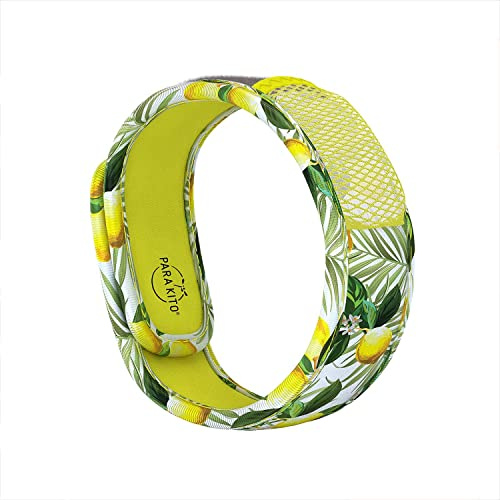 PARA'KITO Mosquito Insect & Bug Protection Wristband - Mosquito Stickers & Bug Spray Alternative - Summer Essentials, Beach Accessories, Hiking & Camping Essentials - Natural Essential Oils (Lemon)
