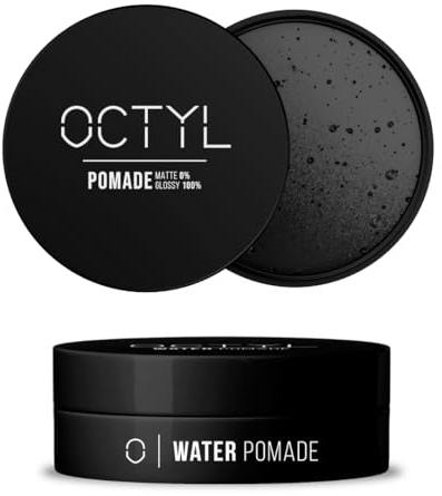 OCTYL - Water Pomade | Pomada ligera para el pelo | Fijación Media a Fuerte con Brillo | Fácil de aplicar | Sin Residuos | Ideal para Todo Tipo de Cabello | 80 gramos