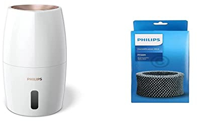 Philips 2000 Series Umidificatore D'aria - 32m² Umidificatore d'ambiente, NanoCloud, 3 Velocità, Modalità Sleep, Serbatoio 2 litri (HU2716/10) & FY2401/30 Filtro di Umidificazione