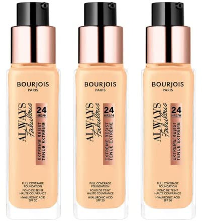 3 x Bourjois Always Fabulous 24hr Extreme Resist Foundation - 120 Light Ivory
