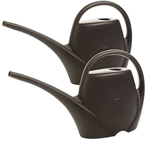 Gießkanne Zimmerpflanzen 1.7 Liter, 2 Stück Gießkanne klein, Gieskannen für Zimmerpflanzen, Grau Giesskanne klein aus Kunststoff, Kompakt und praktisch für eine schonende Bewässerung, Made in EU