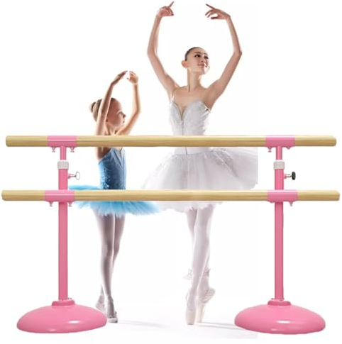 HamoM Ballettstange Mobile Doppelschicht-Ballettstange, Beinpressestange mit Stabiler Basis, Belastung 500 kg (Color : Pink, Size : 2M/6.6FT)