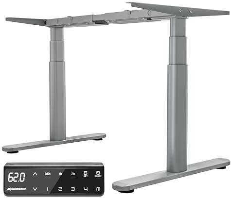 MAIDeSITe EL2 Plus Art Höhenverstellbarer Schreibtisch Gestell mit Ovaler Beindesign, Elektrisch Dualmotor Tischgestell höhenverstellbar mit 62-125cm, 4 Memory-Steuerung Schreibtisch höhenverstellbar