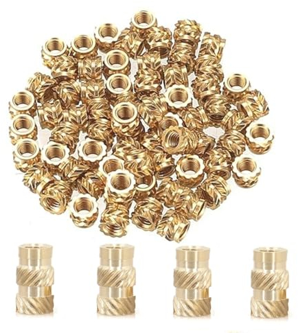 Gewindeeinsatz Einbettung Muttern Gewindeeinsatz Gewindebuchsen Messing Einbettung Muttern M3 Einpressmutter Innengewinde für Kunststoffteile Rändelmuttern Durch Ultraschall Warmeinbettung 300 PCS