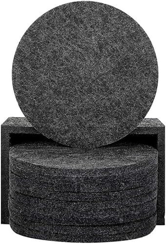 ThaiRoot 7 Stück Groß Filzuntersetzer Rund - Ø 15cm - 5mm dick - anthrazit,Filzunterlage für Töpfe, Gläser, Vasen und Schüsseln Teller Tischschoner Topfuntersetzer Tischuntersetzer Filz Untersetzer