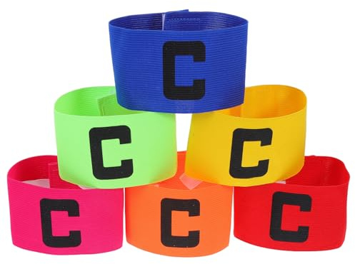 Kisangel 6 Piezas del capitán de fútbol Bandas del Capitán Arm para el fútbol Brazalete Multicolor