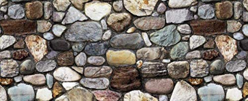 PELLECCHIA COLORI Tappeto Cucina Antiscivolo Lavabile in Vinile Made in Italy | Passatoia Antimacchia in PVC/Cotone Interni ed Esterni Stampa Pietre || Tappeti Runner Lungo in Gomma (52 x 100)