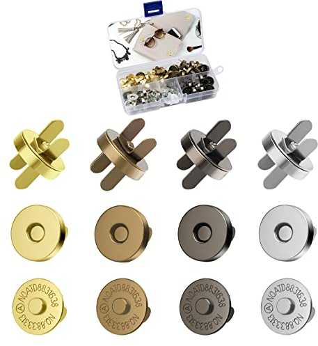 18mm/0.7in Magnetknöpfe 24 Stücke Magnetische Knöpfe 4 Farben Magnetverschluss Nähen Handwork für Geldtasche Handtaschen Mäntel Windbreaker Rucksack