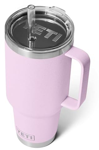 YETI Rambler Straw Mug, Stainless Steel Vacuum Insulated Mug with Stronghold Lid, Cherry Blossom, 42 oz (1.2 l)