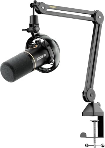 MAONO PD200W Hybrid Wireless Podcast Microphone for PC, XLR USB Dynamic Mic Kit with Boom Arm, Software, Noise Cancellation, for Vocal Recording, Streaming, Content Creation, Home Studio, Voiceover