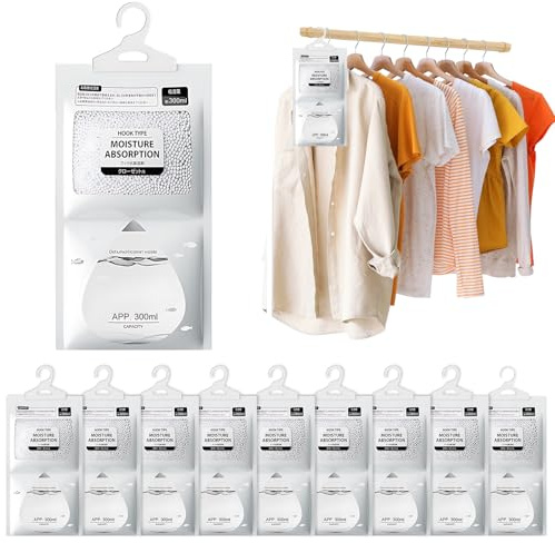 10 Pezzi Sacchetti per Deumidificatore Antimuffa,230g Sacchetti Deumidificanti per Guardaroba Sacchetti a Prova di Umidità, Granuli Deumidificanti Appesi per Guardaroba, Cucina, Camera da Letto, Bagno