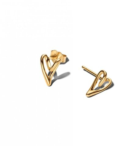 Pandora Essence 264393C00 Boucles d'oreilles en Forme de cœur en Alliage plaqué Or 14 carats