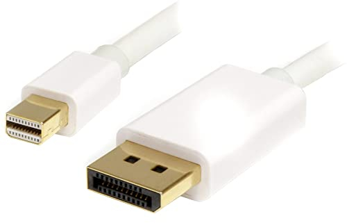 StarTech.com Cable de 2m Mini DisplayPort a DisplayPort 1.2 - Cable Adaptador Mini DisplayPort a DisplayPort 4K x 2K UHD - Cable para Monitor Mini DP a DP - Blanco (MDP2DPMM2MW)