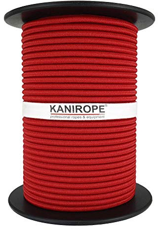 Kanirope Gummirep Monolospan PE 6 mm 100 m röd expanderrep spännare spännrep presenning