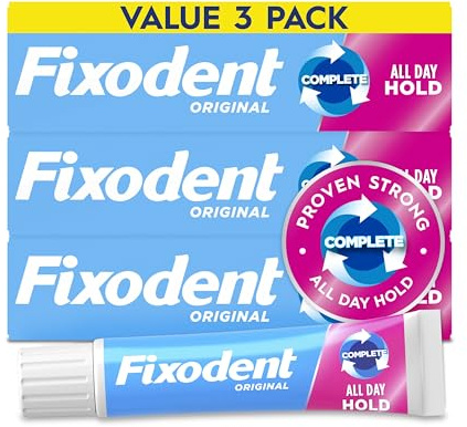 Fixodent Complete Original Denture Adhesive Cream, 2.4 oz, 3 PACK