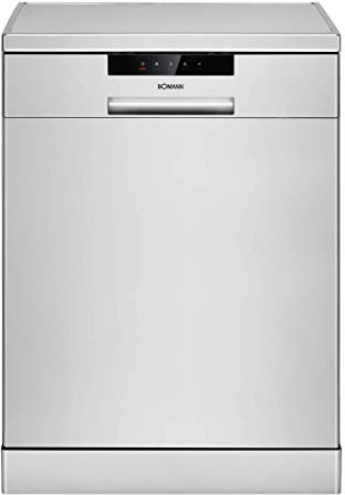 Bomann GSP 7410 Geschirrspüler, Stand/Unterbau, 60 cm Ausführung, 14 Maßgedecke, 6 Programme, LED- Display/Kontrollanzeigen, Reinigungstemperaturen 45°C - 65°C, Edelstahl, silber [Energieklasse E]