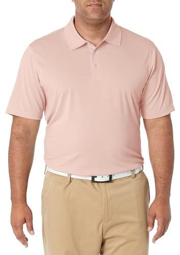 Amazon Essentials Polo da Golf a Maniche Corte ad Asciugatura Rapida Uomo, Rosa Chiaro, XL