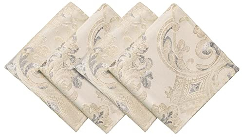 TOPLUXE Servilletas de Tela Juego de 4, Servilletas Reutilizables 45x45cm, Decoración de Mesa de Comedor para Comedor/Restaurante (Champán Claro)