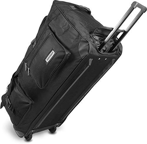 normani Hochwertige robuste Reisetasche mit Rollen Jumbo Big-Travel 80-150 Liter mit bis zu 3 Rollen Neue Generation Farbe Schwarz / 80 Liter
