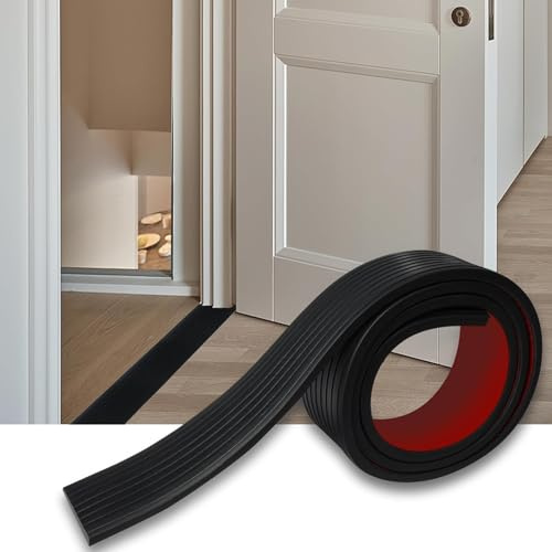 SDLDEER Threshold Ramps, 5cm x 1cm x 2 m Rubber Threshold Transition Strip | Self-Adhesive Wheelchair Ramp Non-Slip Rubber Ramp for Sweeping Robot Bathroom Doorway Driveways Steps Scooters Baby Stroller