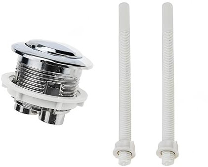 Universal Dual Flush Toilet Flush Buttons Replacement Kit 3 Pack Small White Toilet Flush Button with Rods, Compatible with Roca Toilet Flush Button & Cistern Tanks (DIY Repair Accessories)