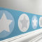 lovely label Bordüre selbstklebend STERNE BLAU GRAU - Wandbordüre Kinderzimmer Babyzimmer mit Sternen - Wandtattoo Schlafzimmer Junge – Wanddeko Baby Kinder