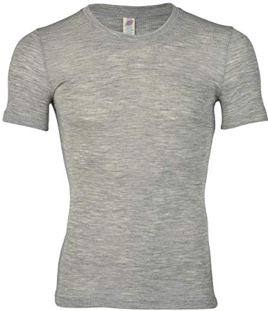 Engel Natur, Herren T-Shirt, Wolle und Seide, Hellgrau Melange, 50/52