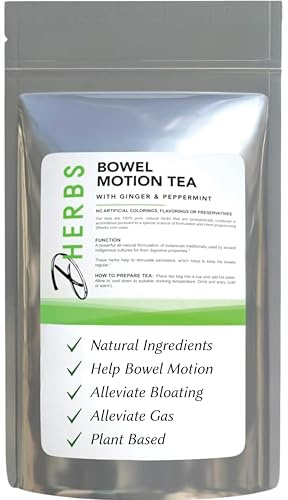 Dherbs Bowel Motion Tea Detox Drink, 20 Herbal Tea Bags (1 Pack) - Made with Senna Leaf, Ginger Root, Peppermint & More for Colon & Stomach Cleanse