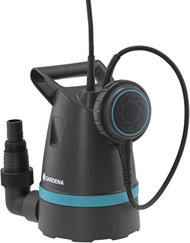 Gardena Bomba sumergible de aguas limpias 8200 Basic: bomba drenaje conexión flexible para mangueras, hasta 8200 l/h, aspiración plana hasta 4 mm, interruptor flotación funcionamiento conti. (9000-47)