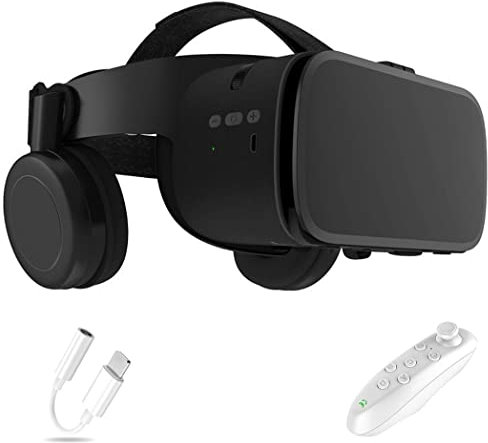 JYMYGS Lunette 3D VR, Casque de Réalité Virtuelle, Casque VR, Contrôleur Bluetooth Smartphone pour iPhone 13 Pro Max/13 Pro/13/12/11, pour Samsung Galaxy S21, Huawei, Xiaomi séries