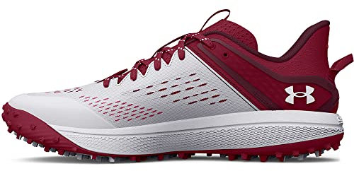 Under Armour Herren Yard Low Turf Baseball Cleat Shoe, (600) Cardinal/White/White, 41 EU