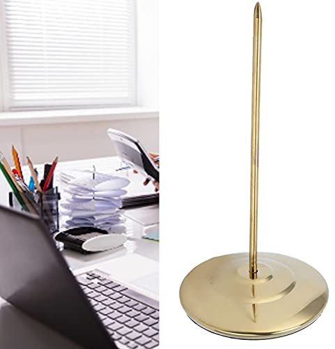 Bonspießer Zettelhalter, Quittungshalter Zettelspießer, Zettelspießer Memo Halter aus Dicker Edelstahl, mit Rutschfestem Runden Boden, für Bars, Büros (goldpolierter Stab)
