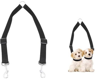 Hundeleine Verstellbare Splitter Stoßdämpfende Leine Führleine Zugstopp Wanderleine Doppelleine für 2Hunde Halsband Klein Mittlere und Große Jogging Lauftraining Trainingsleine