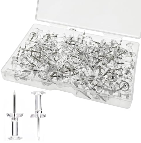 Punaises Transparentes,200 PCS Claires Punaises en Plastique avec Têtes en Plastique et Pointes d'aiguille en Acier pour Bureau décoratif en liège