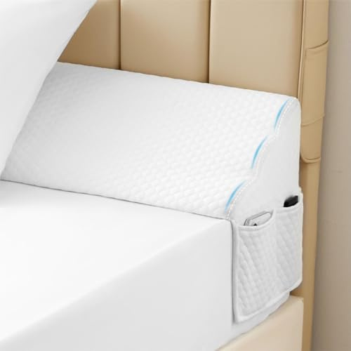MEGCXIT Oreiller cale pour tête de lit très grand lit en mousse pour espace de tête de lit, lit king size, coussin triangulaire, antidérapant (193,8 x 25,4 x 15,2 cm), couche d'air, blanc