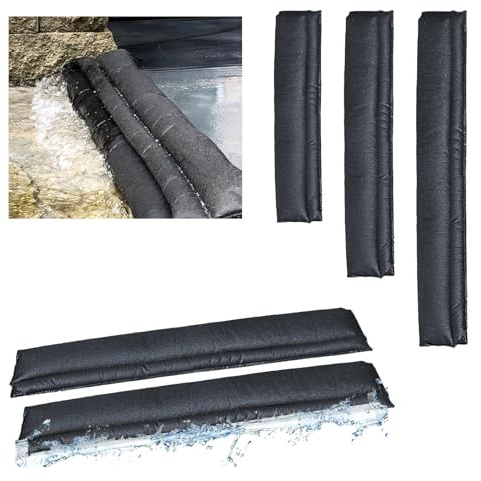 Estresen Lot de 6 sacs de sable, 180 x 20 cm, blocs anti-inondations activés par l'eau, pour portes d'entrée, protection contre les inondations pour garage et cave