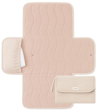 Toddlekind Mini Maven Tragbare Wickelunterlage – Aus Bio-Baumwolle, Wasserabweisend & Faltbar – Wickel-Organizer für Unterwegs, Windeltasche mit Wickelunterlage