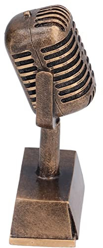 RASTKY Ornement de Table de Microphone Décorative, Trophée de Musique Rétro pour Les Concours et Les événements de Chant