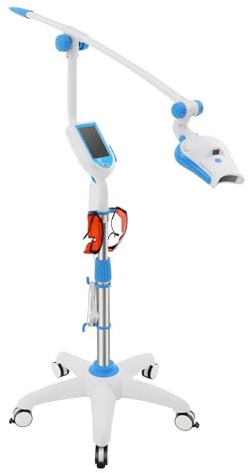 Lampe Blanchiment Dentaire,Dentaire Led Blanchiment Dents Lumière Lampe Accélérateur Machine Touch Trois Couleurs Traitement avec Roues et Timer Hauteur Réglable