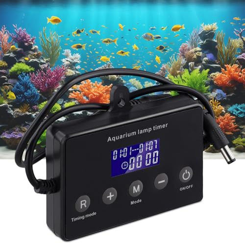 Contrôleur de lumière pour aquarium avec écran LCD 12-24 V LED gradateur et minuterie pour éclairage d'aquarium, simulation de lever du soleil, coucher de soleil, multi-mode, paramètres personnalisés